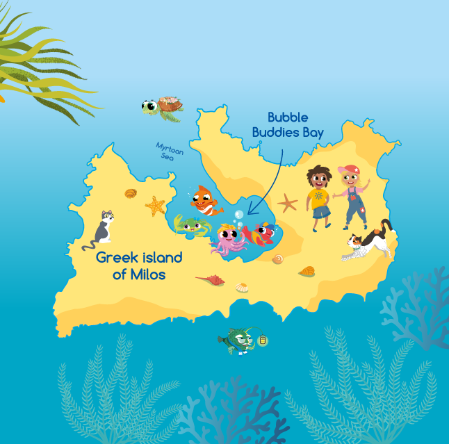 Character Illustration: Island of Milos map