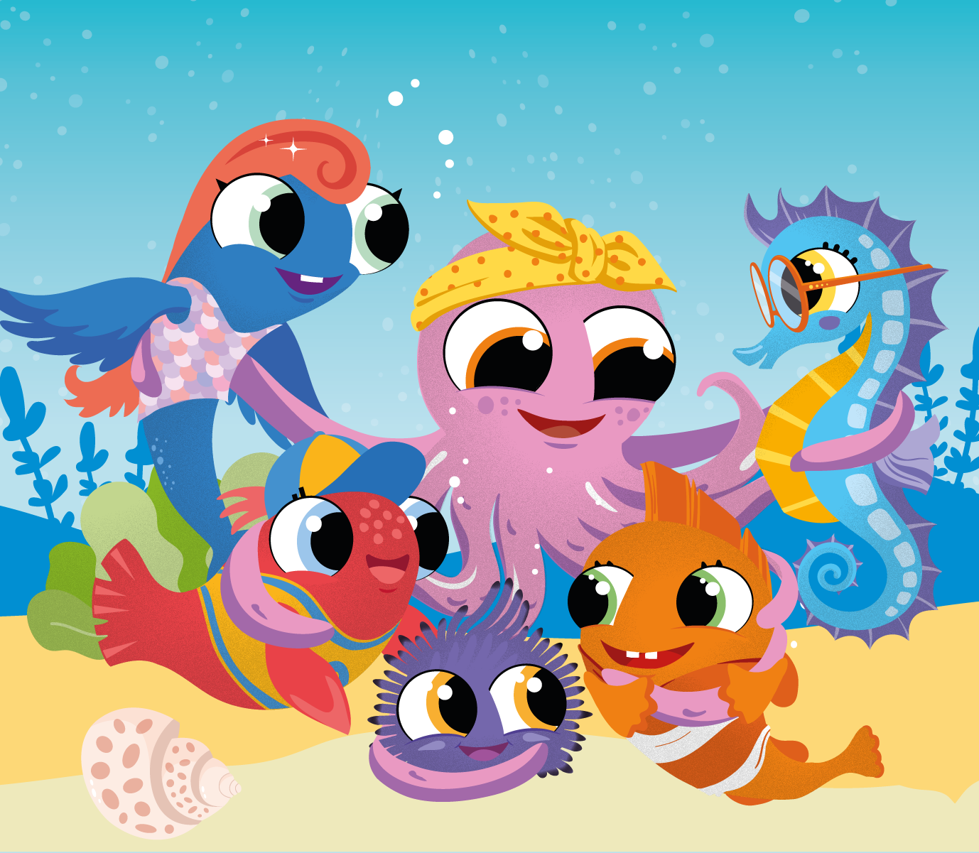 Character Illustration: Bubble Buddies Group