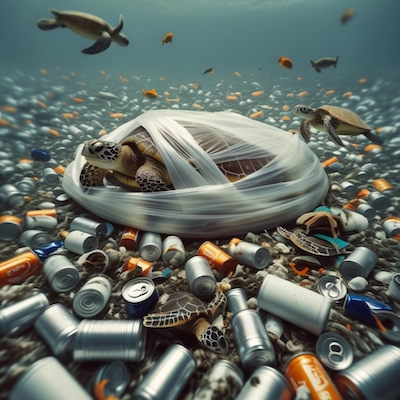 AI-generated:  Rubbish on the seabed