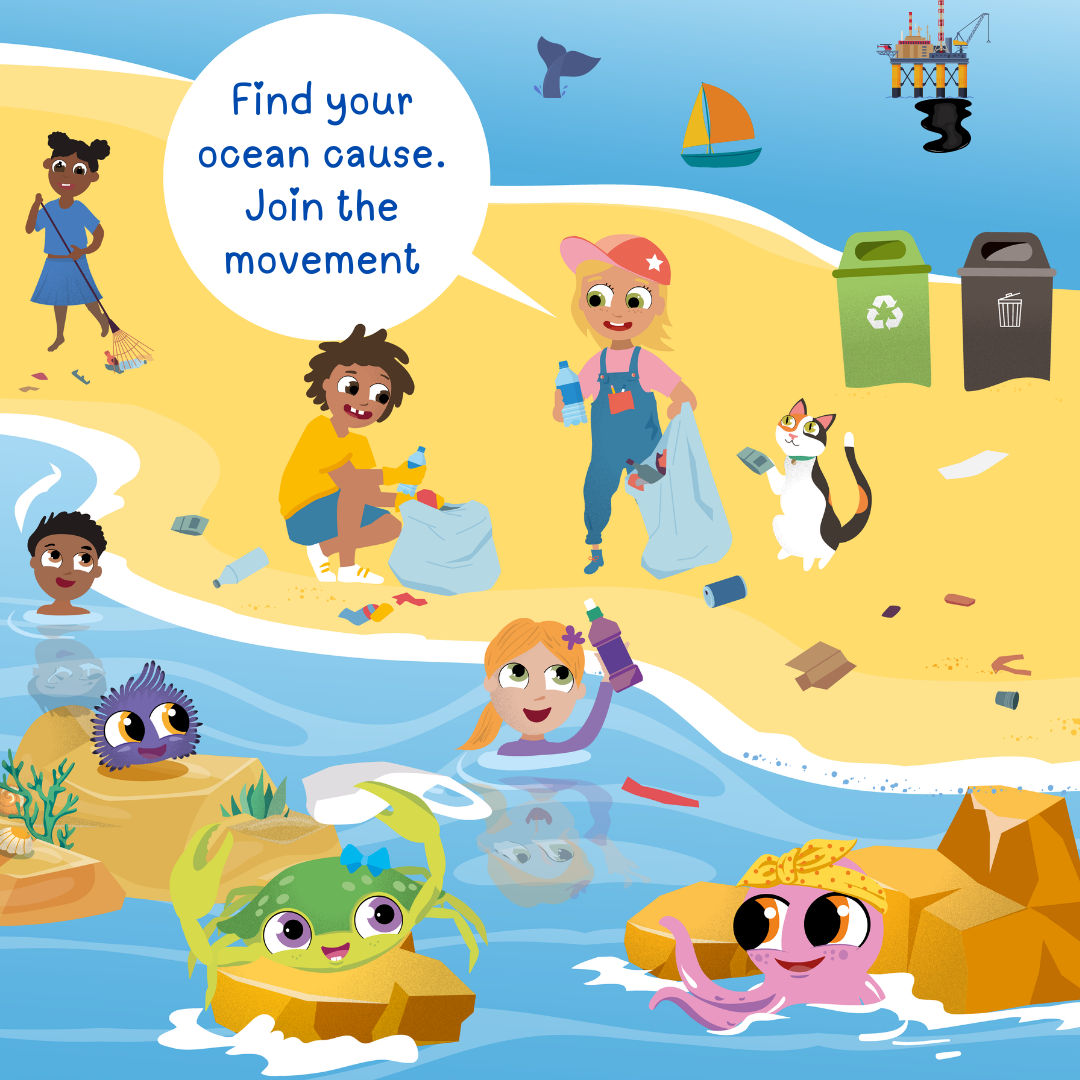Character Illustration: Beach cleaning