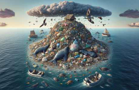 Rubbish in the sea