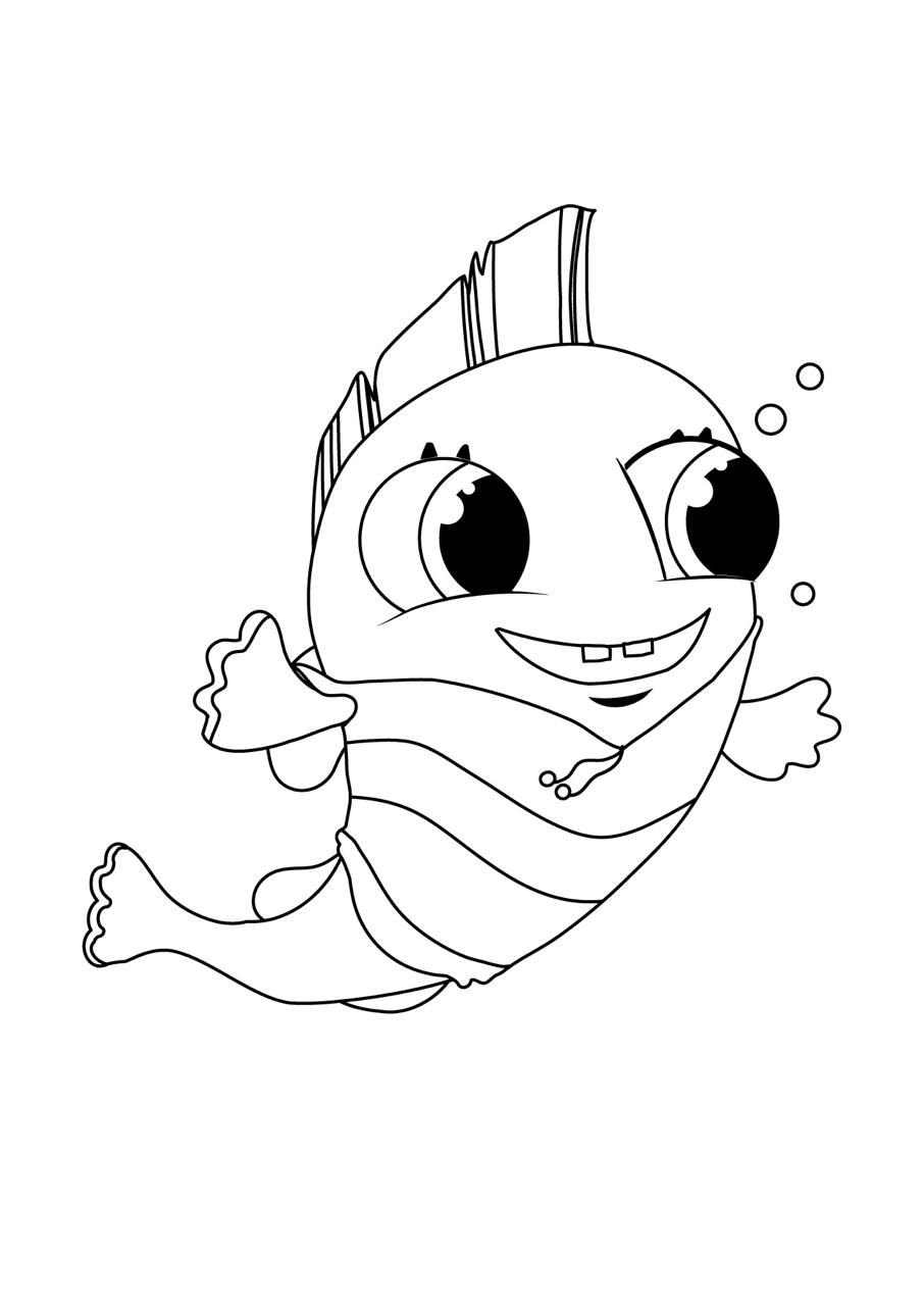Character Illustration: Clownfish Outline