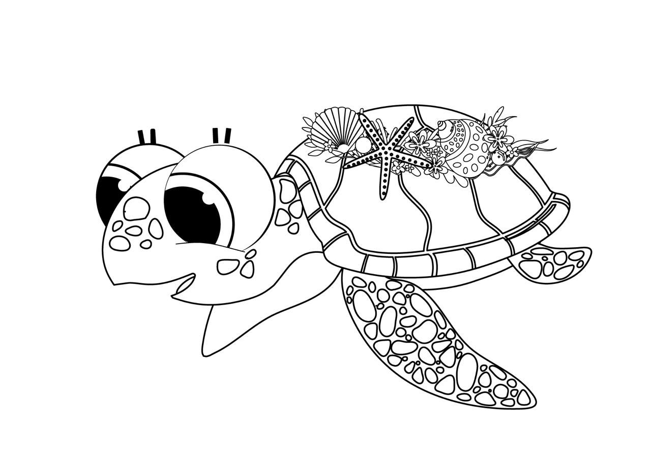 Character Illustration: Sea Turtle Outline