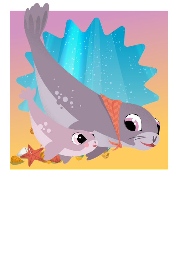 Character Illustration: Marina and Elpida the Monk Seals