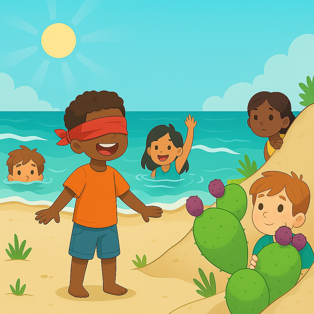 Illustration: Children playing on the Beach