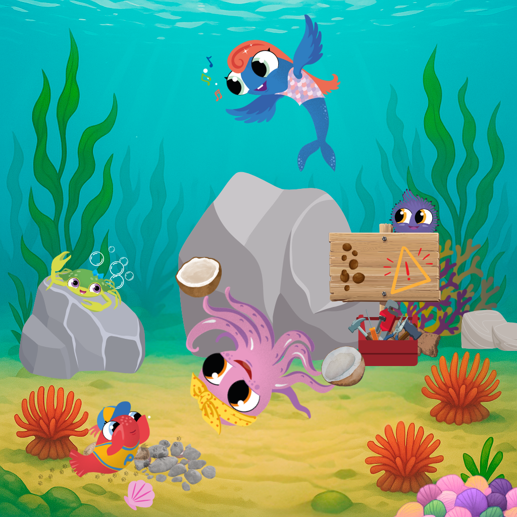 Character Illustration: Bubble Buddies playing