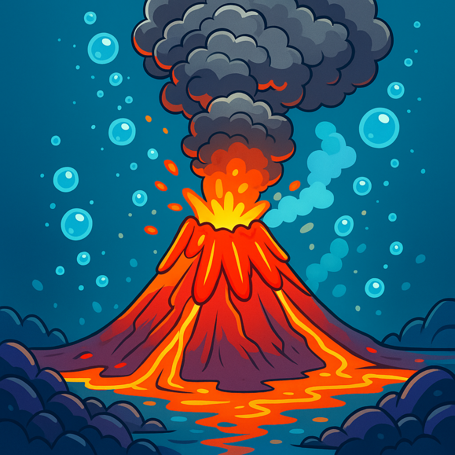 AI-generated: underwater volcano