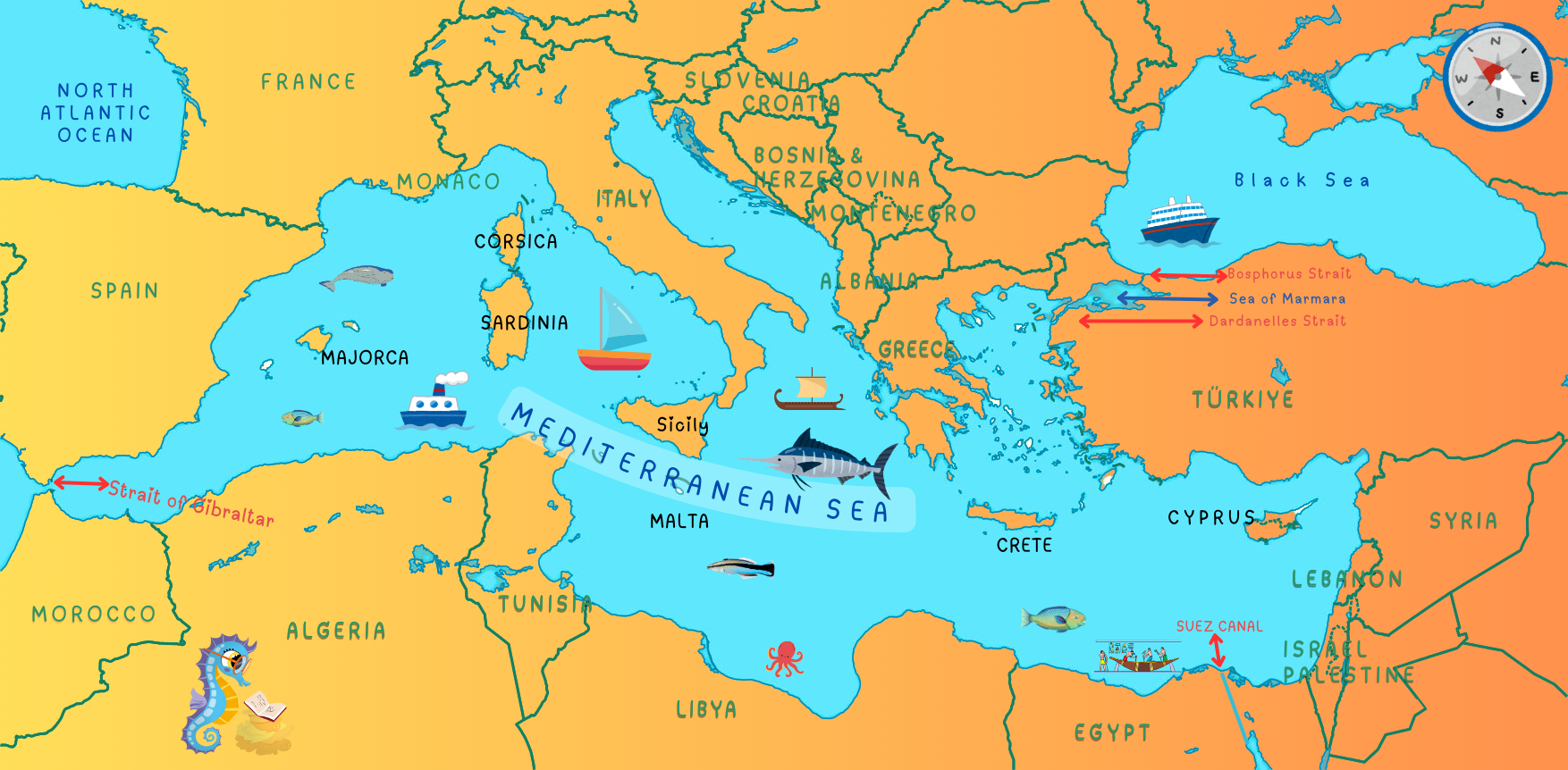 Illustration: Mediterranean map