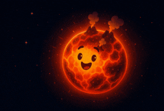 a gif file of the earth evolution with fun childish drawings