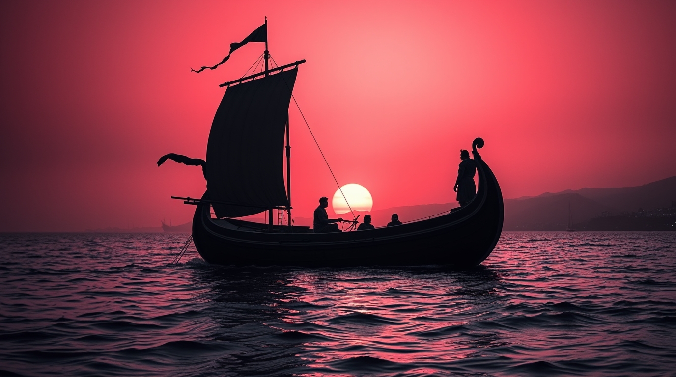 AI-generated: Ulysses at sea